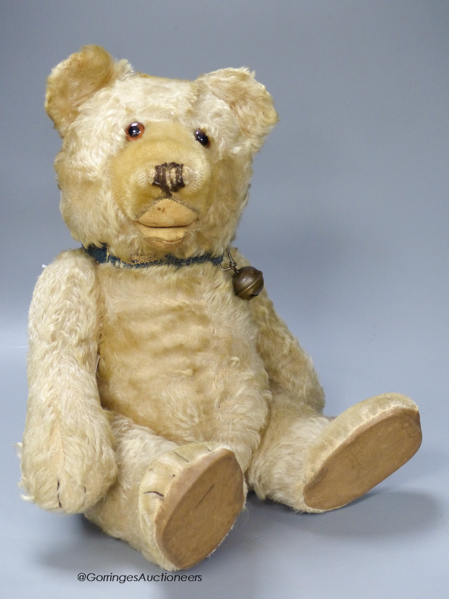 A rare Steiff teddy bear in good condition, thick blonde mohair, c.1930s